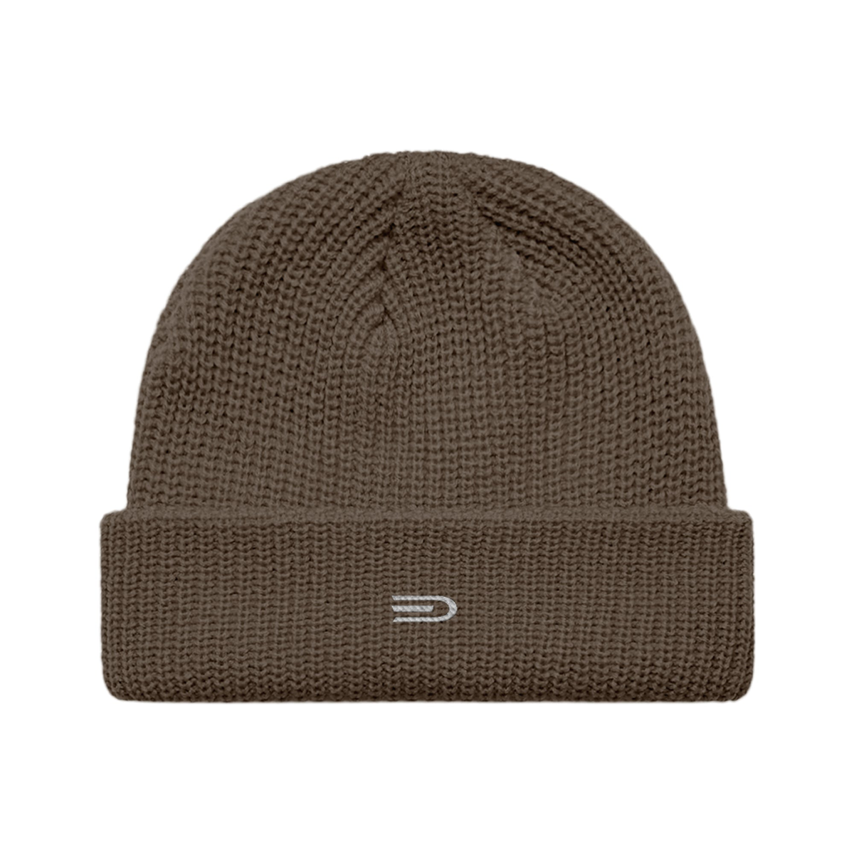 Douglas Ribbed Beanie, front view showing Douglas branding