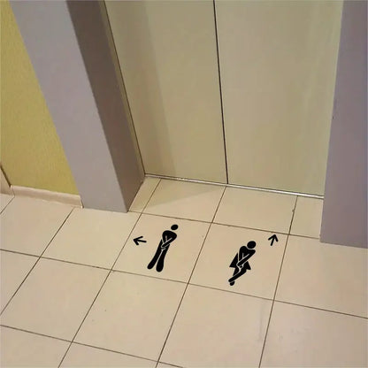Funny PVC Wall Sticker for Bathroom Door Decor