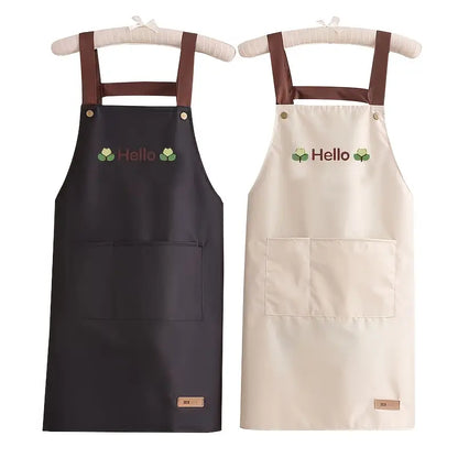 Water Oil Stain Resistant Kitchen Apron with Pockets
