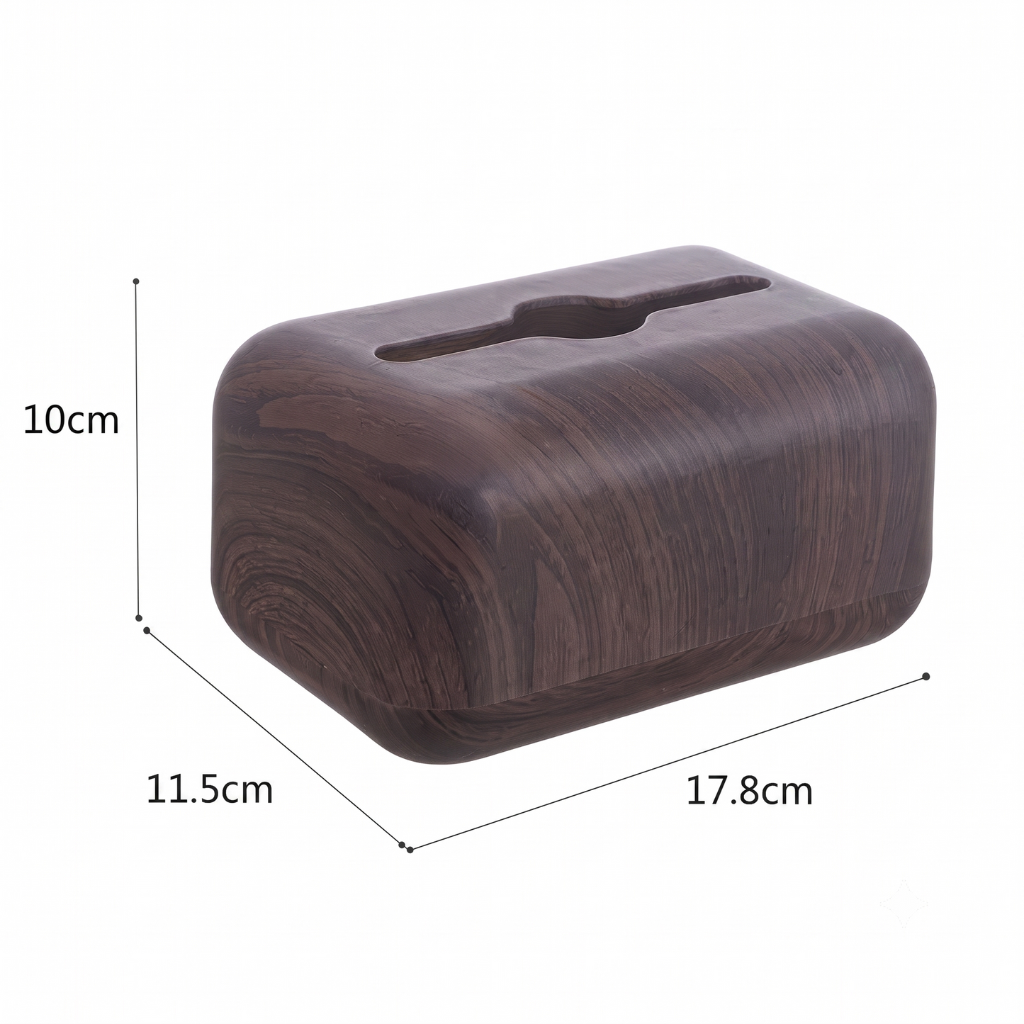 Desktop Tissue Box with Walnut Wood Grain Design