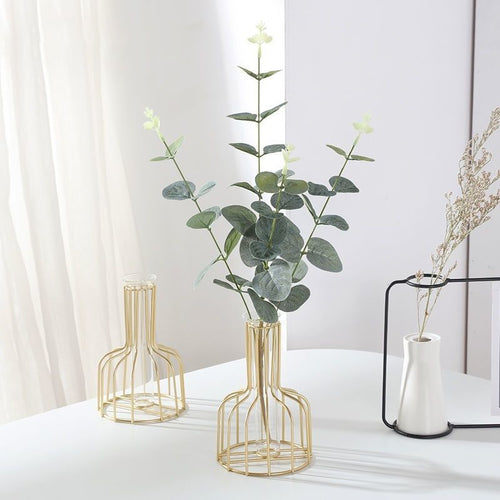 Nordic Iron & Glass Hydroponic Vase