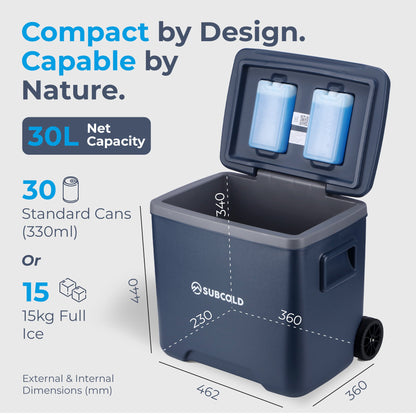 Subcold Chilly30 Cool Box | 30L Wheeled Portable Cooler