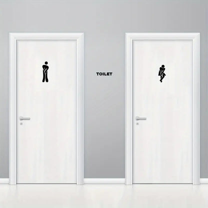 Funny PVC Wall Sticker for Bathroom Door Decor
