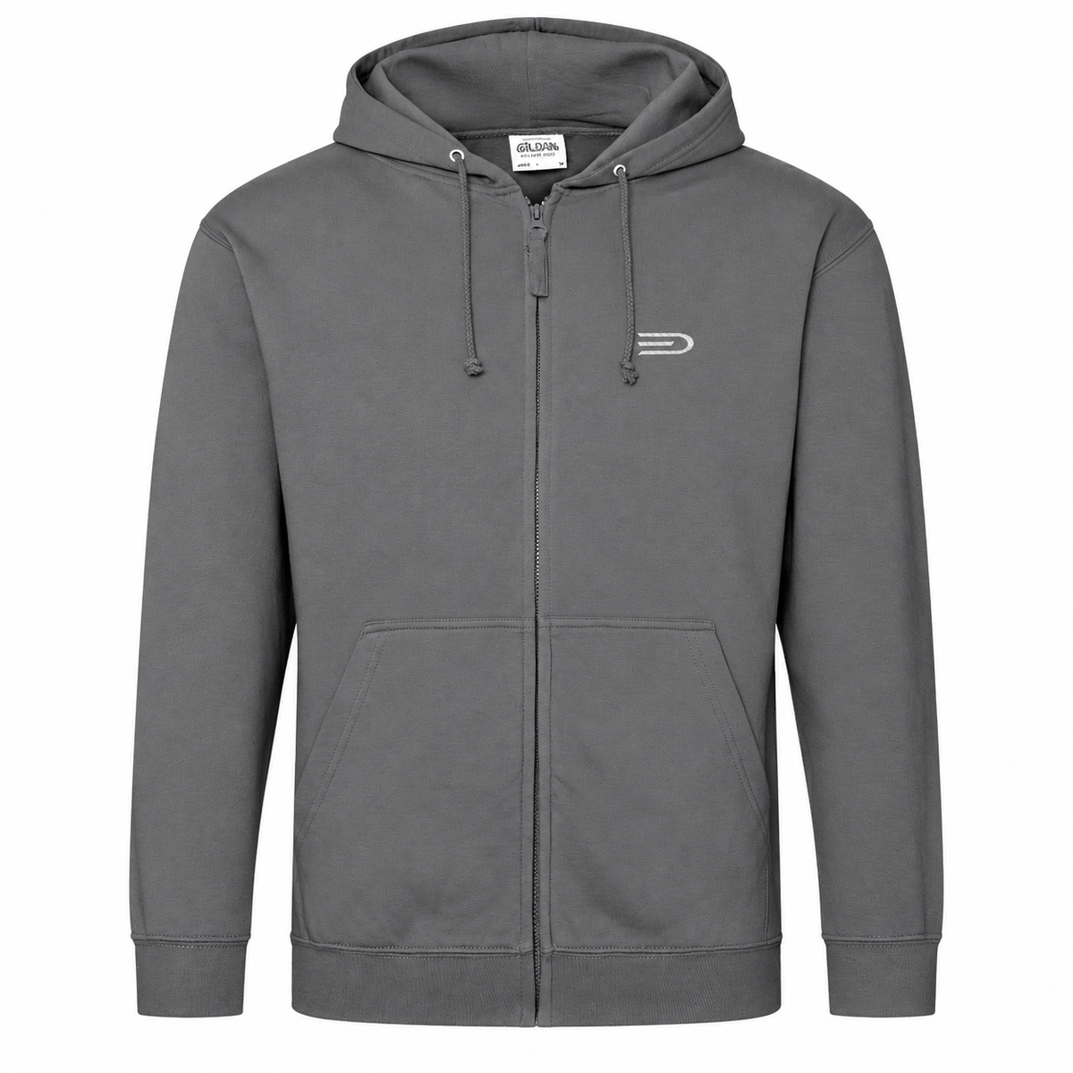 Douglas full-zip hoodie grey front