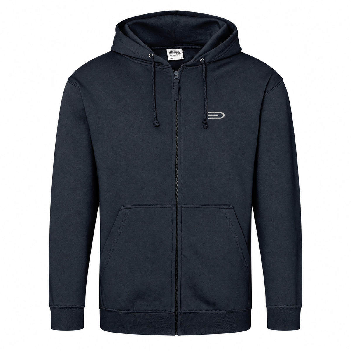 Douglas full-zip hoodie navy front