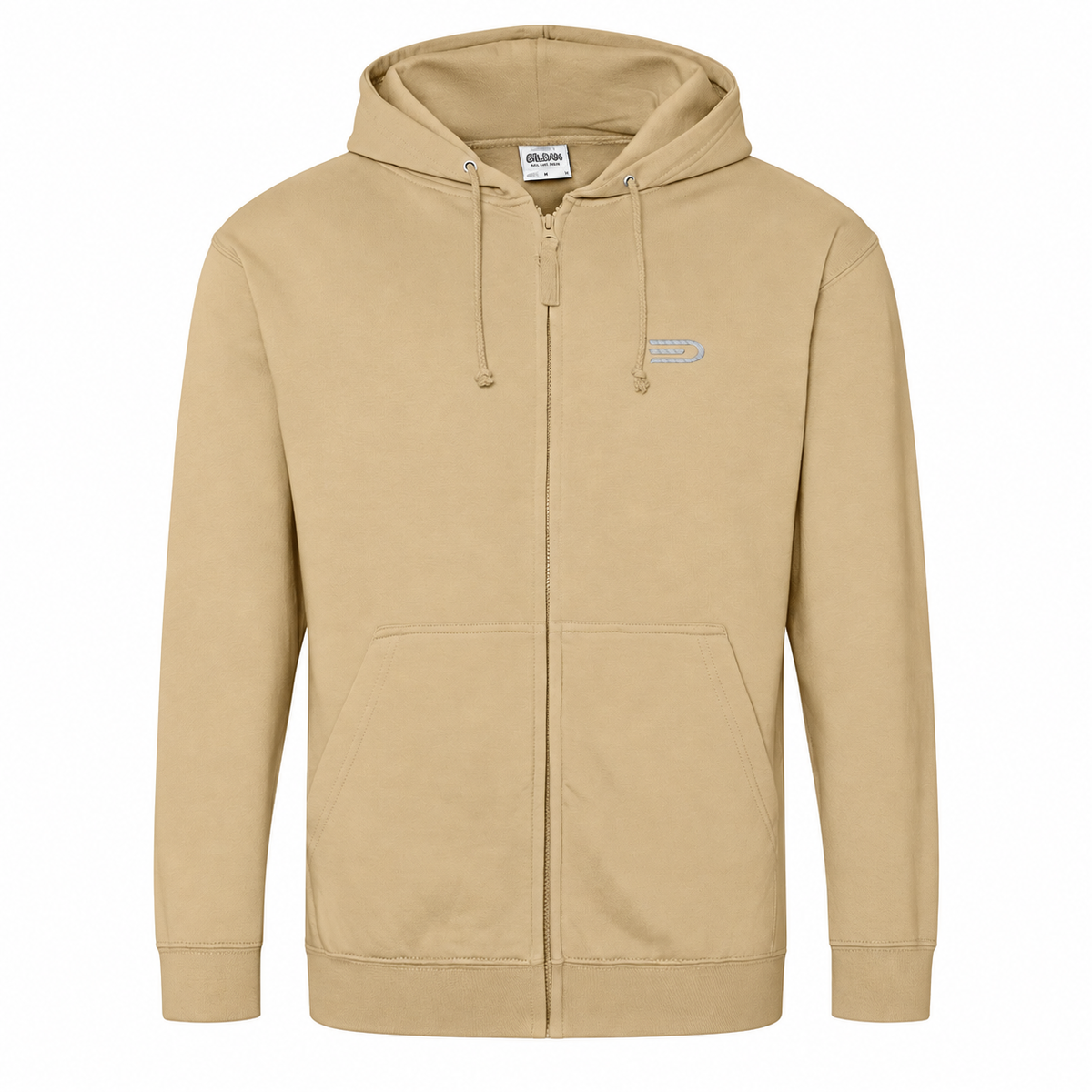 Douglas full-zip hoodie tan front