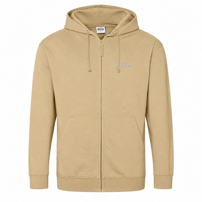 Douglas full-zip hoodie tan front