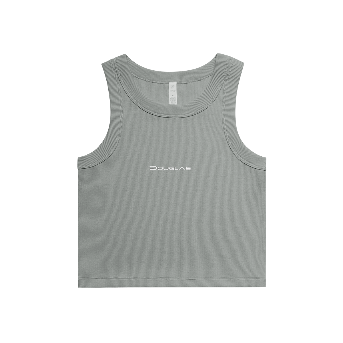 Douglas Women's Organic Rib Crop Tank – DTF - Front on white background