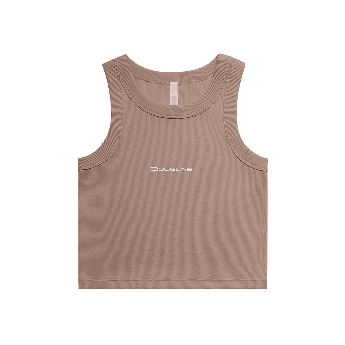 Douglas Women's Organic Rib Crop Tank – DTF - Front on white background