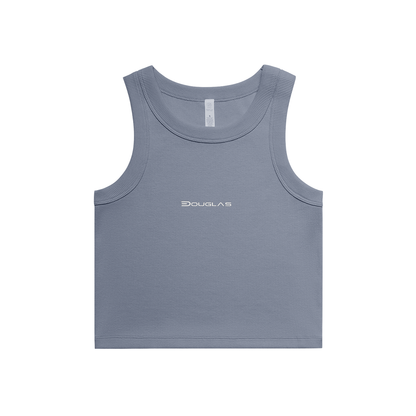 Douglas Women's Organic Rib Crop Tank – DTF - Front on white background