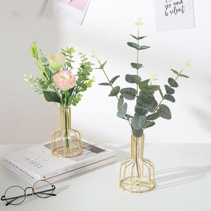 Nordic Iron & Glass Hydroponic Vase