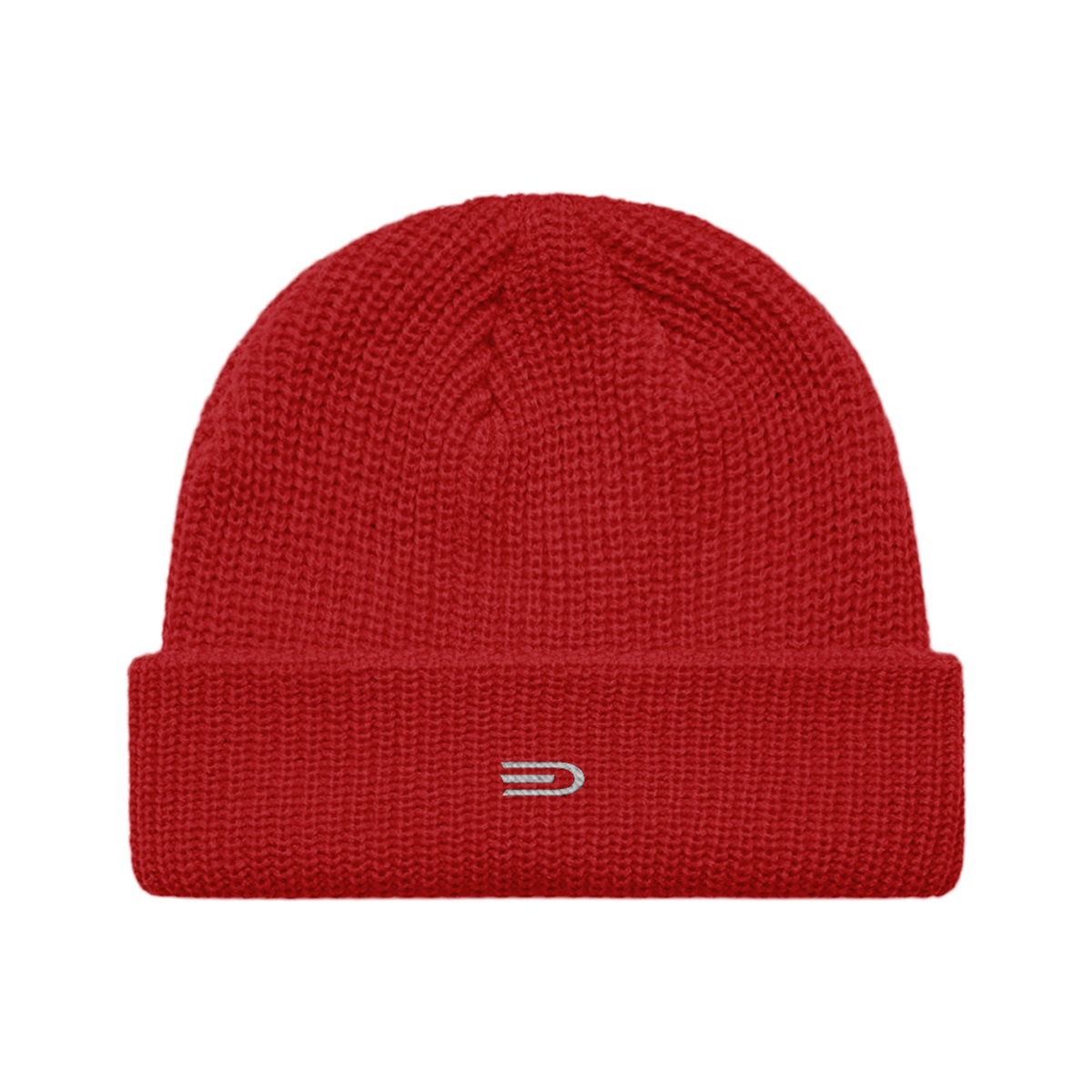 Douglas Ribbed Beanie, front view showing Douglas branding