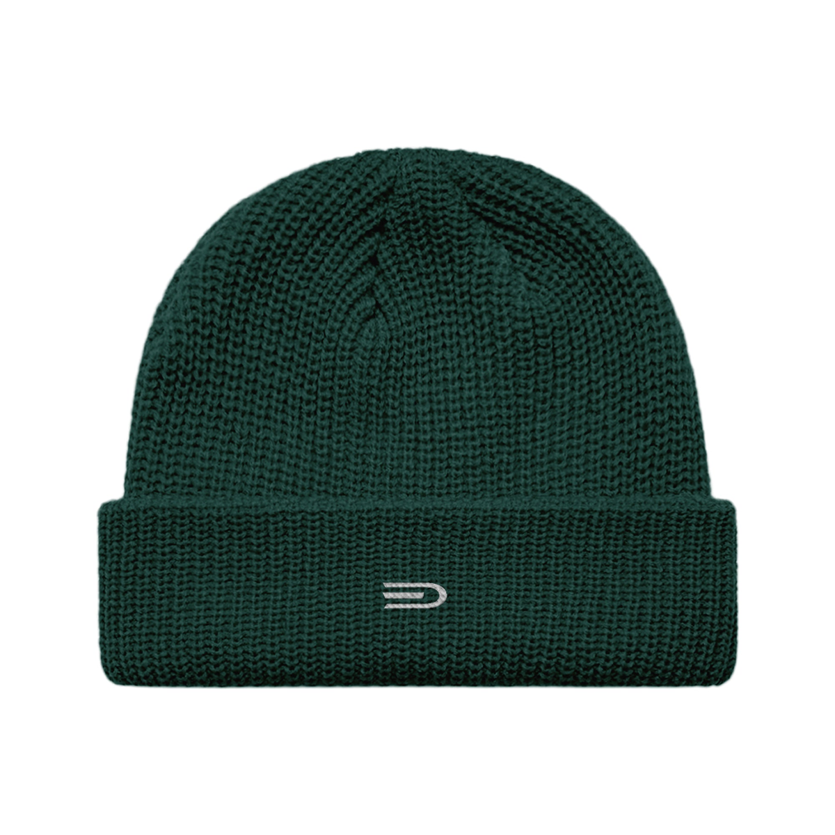 Douglas Ribbed Beanie, front view showing Douglas branding