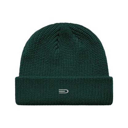 Douglas Ribbed Beanie, front view showing Douglas branding