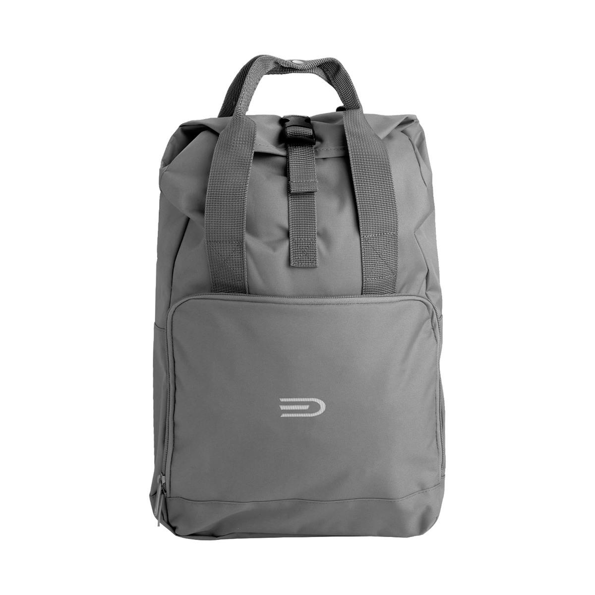 Douglas Roll-Top Backpack in Graphite Grey, front view on a white background