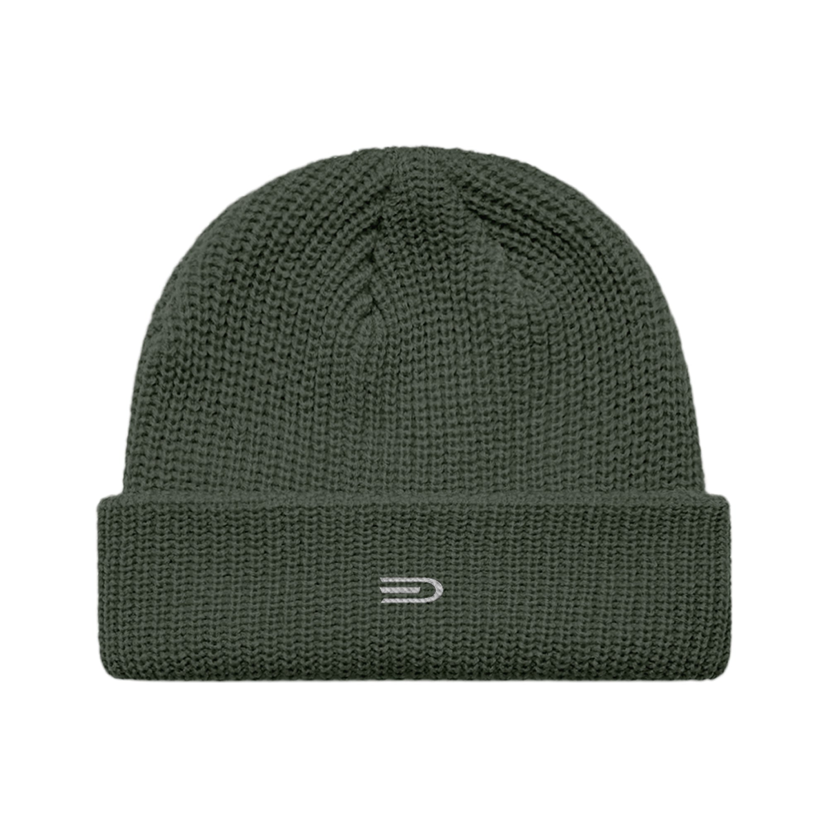 Douglas Ribbed Beanie, front view showing Douglas branding