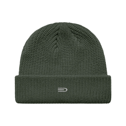 Douglas Ribbed Beanie, front view showing Douglas branding