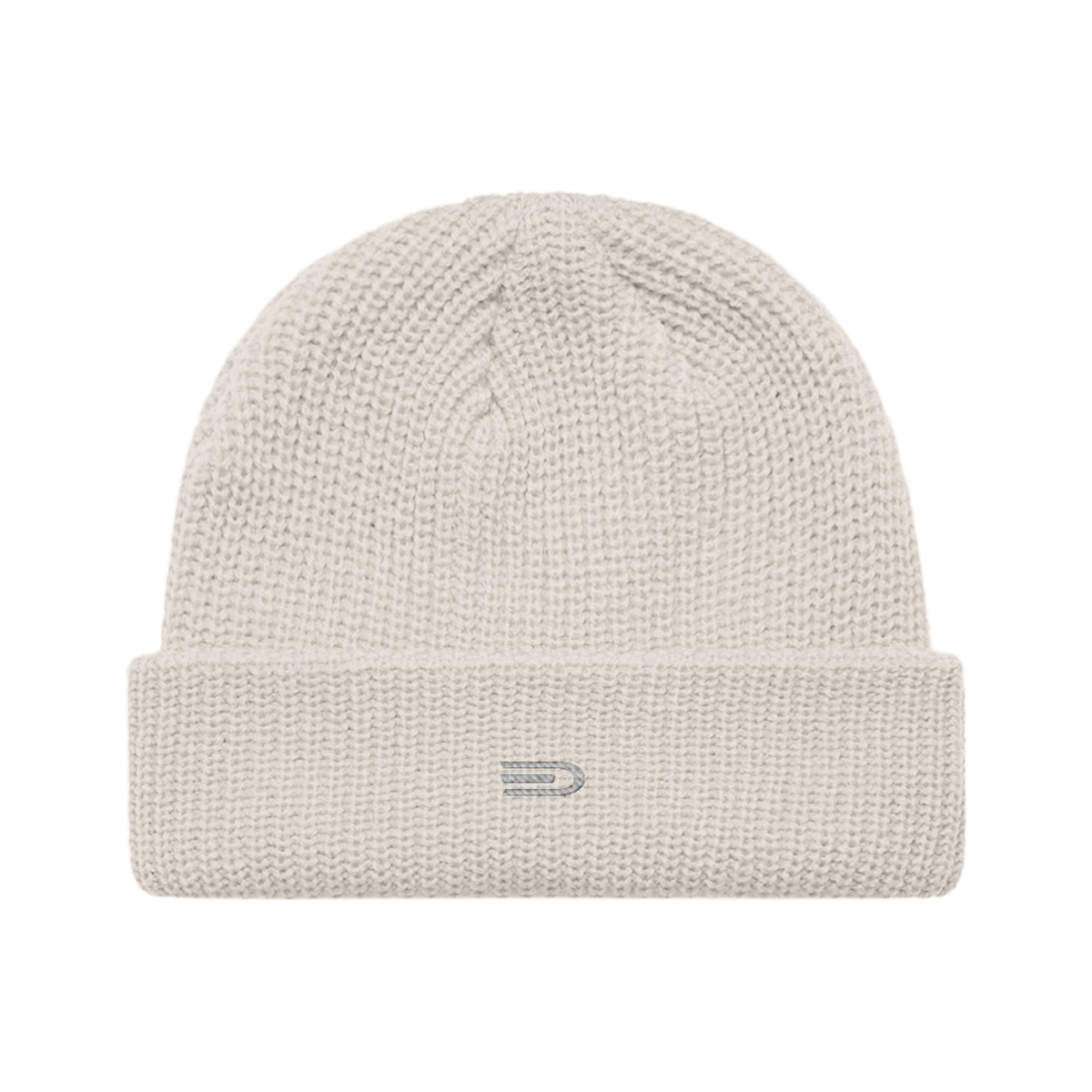 Douglas Ribbed Beanie, front view showing Douglas branding