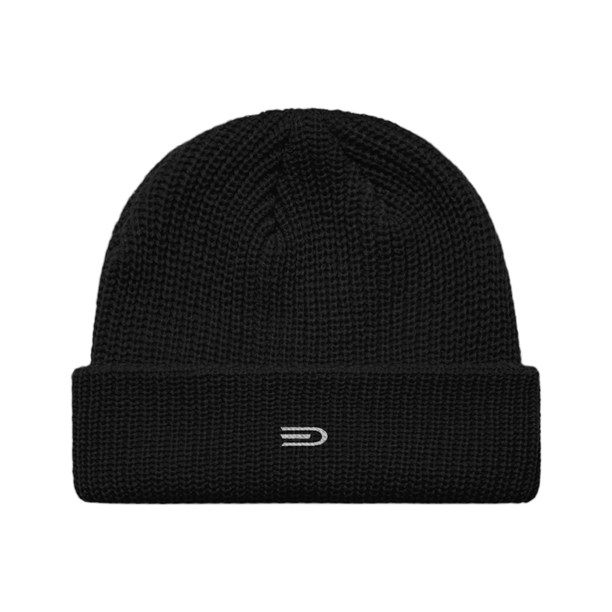 Douglas Ribbed Beanie, front view showing Douglas branding