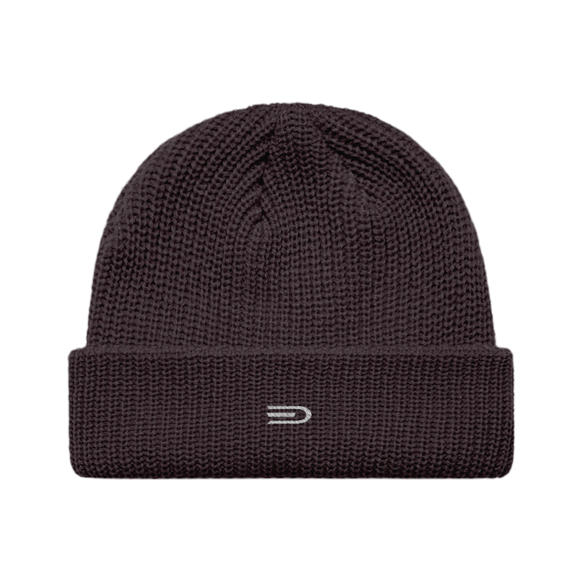 Douglas Ribbed Beanie, front view showing Douglas branding