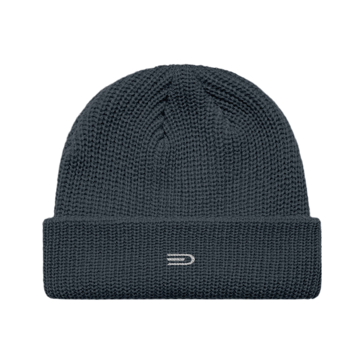 Douglas Ribbed Beanie, front view showing Douglas branding