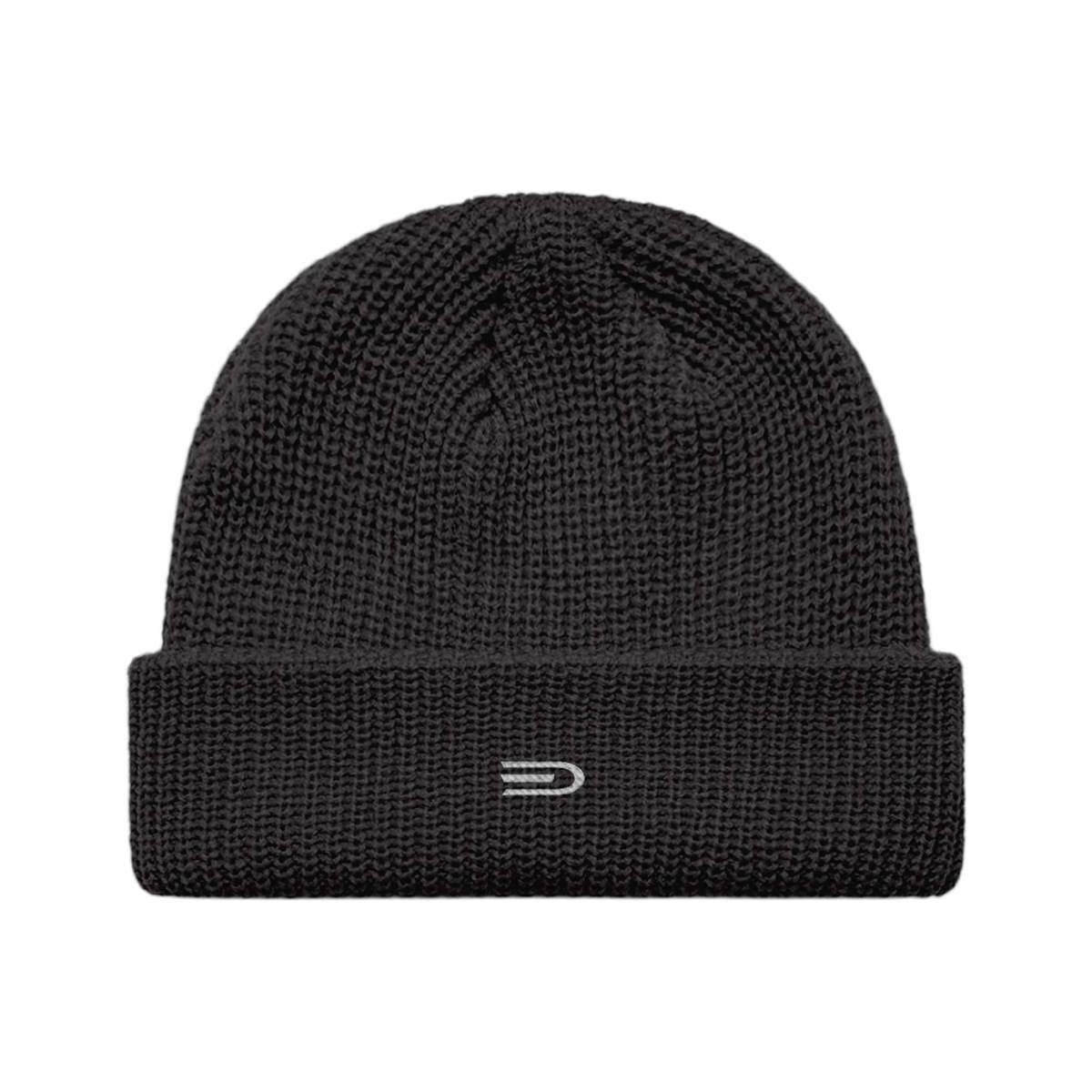 Douglas Ribbed Beanie, front view showing Douglas branding