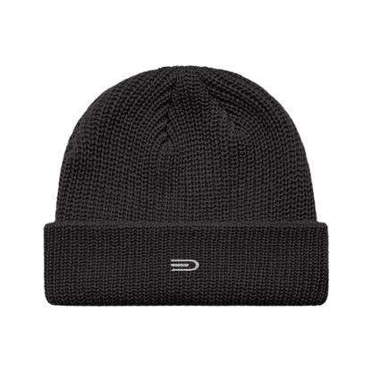 Douglas Ribbed Beanie, front view showing Douglas branding
