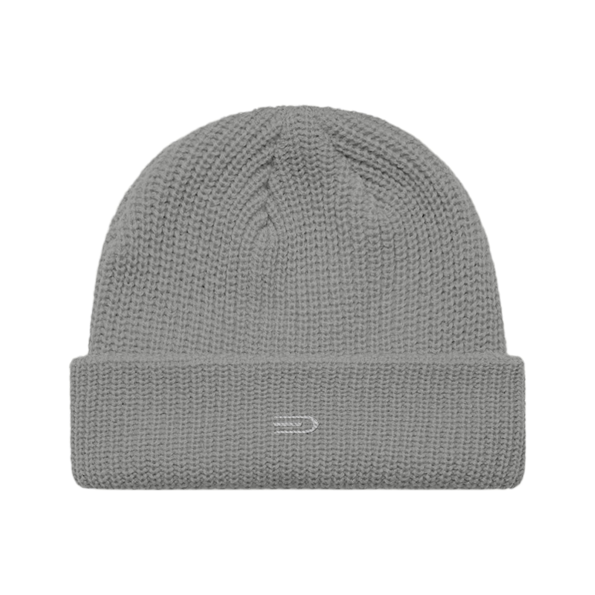 Douglas Ribbed Beanie, front view showing Douglas branding