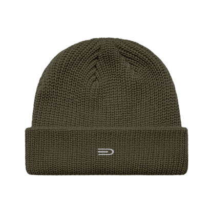 Douglas Ribbed Beanie, front view showing Douglas branding